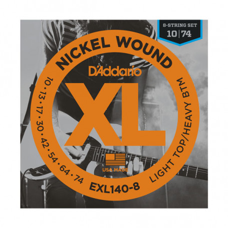 D`ADDARIO EXL140-8 LIGHT TOP / HEAVY BOTTOM 8 STRING (10-74) Струны