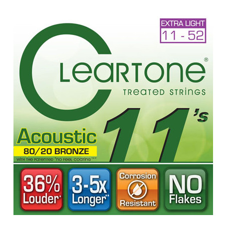 CLEARTONE 7611 ACOUSTIC 80/20 BRONZE ULTRA LIGHT 11-52 Струны