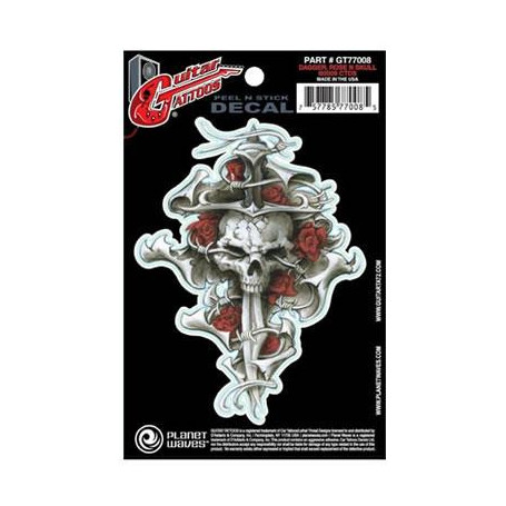 PLANET WAVES GT77008 GUITAR TATOO, DAGGER ROSE SKULL Наклейки для гитар фото