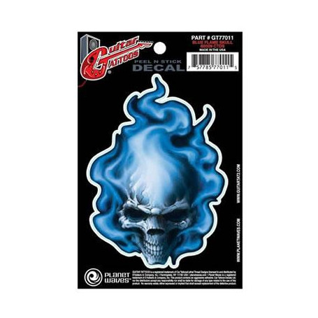 PLANET WAVES GT77011 GUITAR TATOO, BLUE FLAME SKULL Наклейки для гитар фото