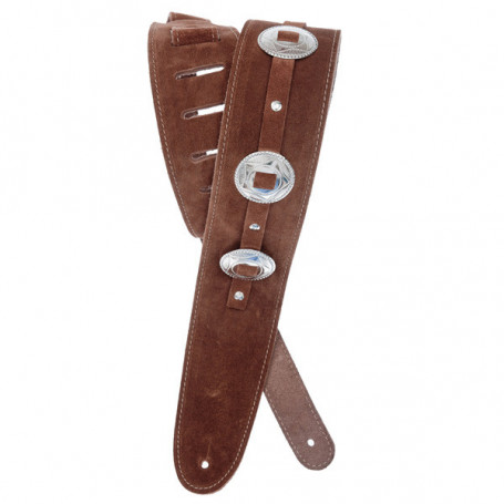 PLANET WAVES PW25SSC01 Conchos Guitar Strap, Brown Ремень гитарный фото