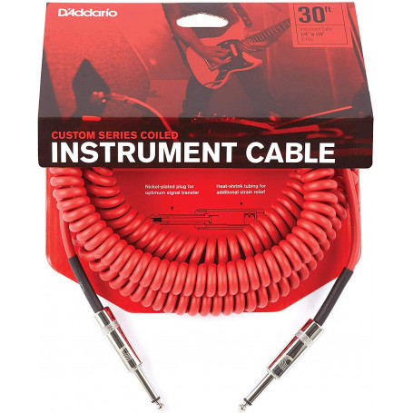 D`ADDARIO PW-CDG-30RD Coiled Instrument Cable - Red Кабель фото