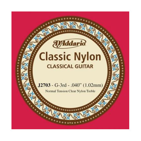 D`ADDARIO J2703 CLASSIC NYLON NORMAL TENSION - 3RD Струна для классической гитары