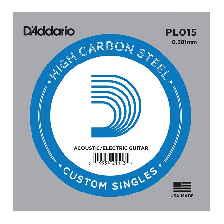 D`ADDARIO PL015 Plain Steel 015 Струна для гитары