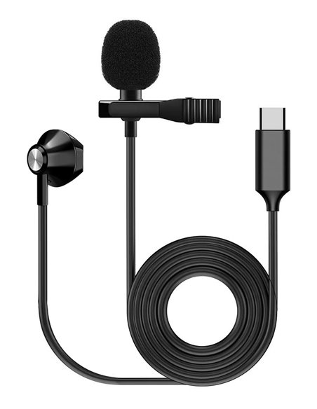 FZONE KM-05 LAVALIER MICROPHONE W/EARPHONE (USB Type C) Петличний мікрофон з навушником для Android