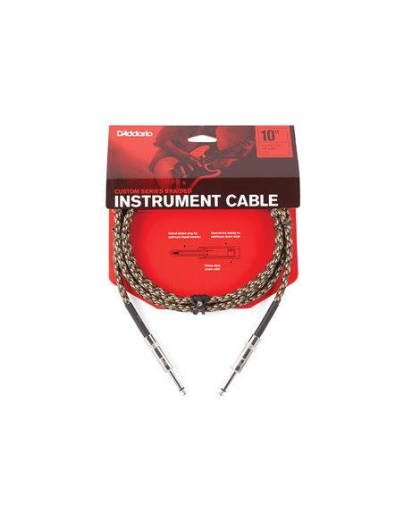 D'Addario PW-BG-10CF Custom Series Braided Instrument Cable - Camouflage (3m) Інструментальний кабель (PW-BG-10CF)