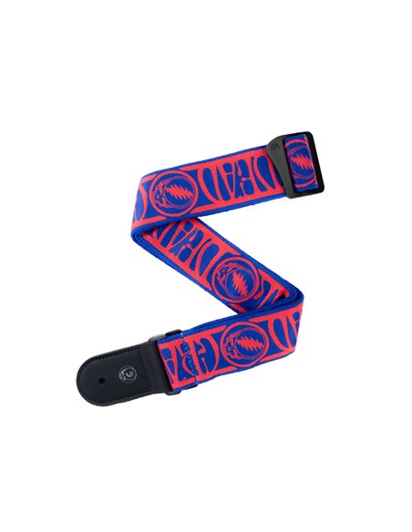 D'Addario 50GD00 GRATEFUL DEAD GUITAR STRAP - Steal Your Face, Red/Blue Ремінь гітарний (50GD00)