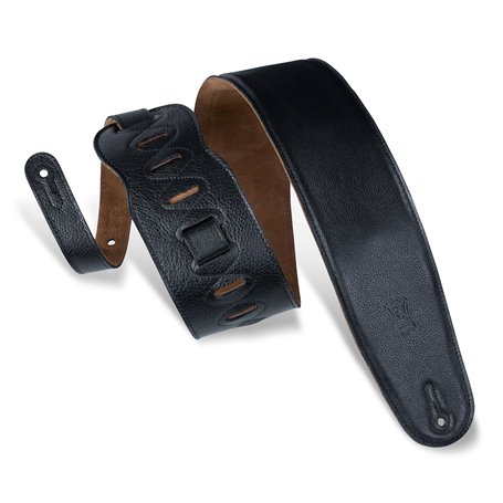 Levy's M4GF-BLK CLASSICS SERIES PADDED GARMENT LEATHER BASS STRAP (BLACK) Ремінь гітарний