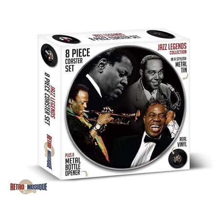 Retro Musique Підставка Jazz Legends - 8 Pieces Coaster Set With Real Vinyl Coasters