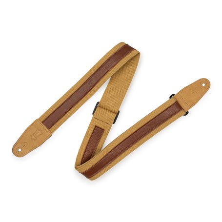 LEVY's Cotton Combo Guitar Strap – Tan Cotton with Tan Leather Strip гітарний ремінь (MC2CG-TAN-TAN)