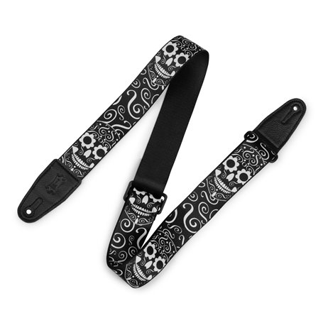 LEVY's 2″ Poly Calaca Guitar Strap – Skulls гітарний ремінь (MP2CAL-003)